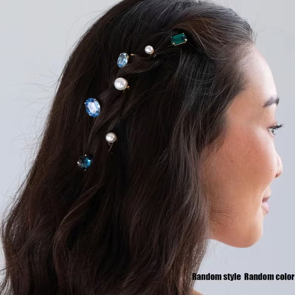 Rhinestone Hair Clip Set (6 Pieces)