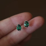 Green Zirconia Stud Earrings
