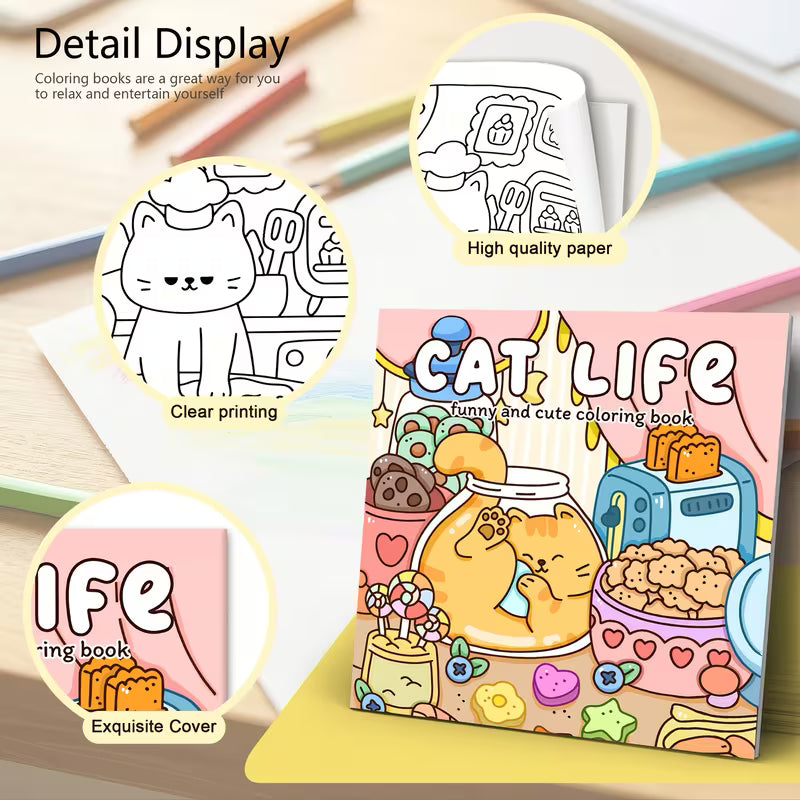 Coloring Book for Adults - Stress-Relieving Doodle Book | Includes 24 Pages of Soothing Pattern Scenes | Simple Joys Cozy Home Decor DIY Hand-Painting | Creative Gift | Cost-Effective Parent-Child Interactive Activity | Suitable