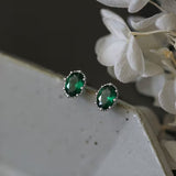 Green Zirconia Stud Earrings