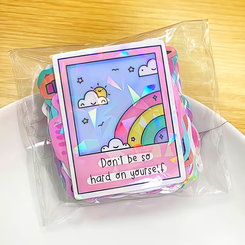50 Holographic Shiny Irregular Shape Stickers