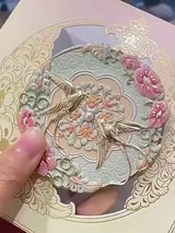 Floral Enamel Compact Mirror (Set of 2)